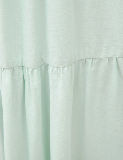 Jupe longue &eacute;vas&eacute;e en coton doubl&eacute;e vert pastel femme
