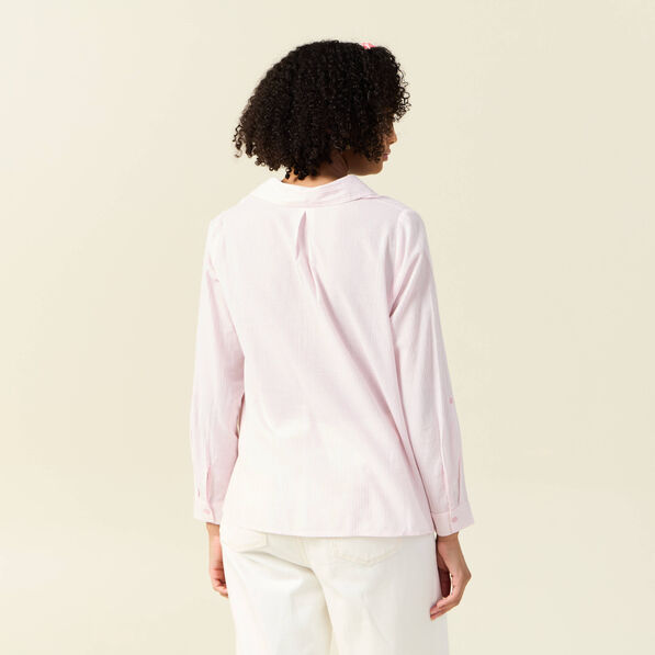 blouse manches longues rose poudree femme Blouse manches longues rose poudrée femme