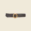 Ceinture tress&eacute;e perfor&eacute;e noir femme