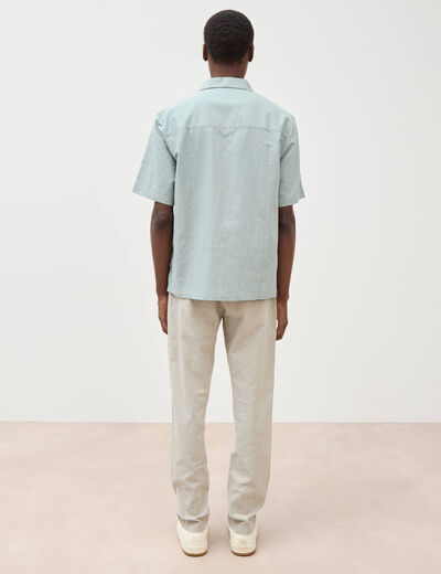 Chemise boyfriend manches courtes vert clair homme
