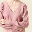 Pull manches longues rose pastel femme