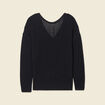 Pull manches longues ajouré noir femme