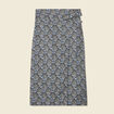 Jupe midi droite bleu marine femme