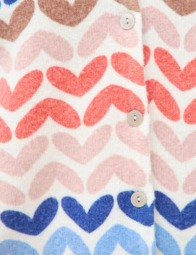 Pull droit col v manches longues multicolore femme