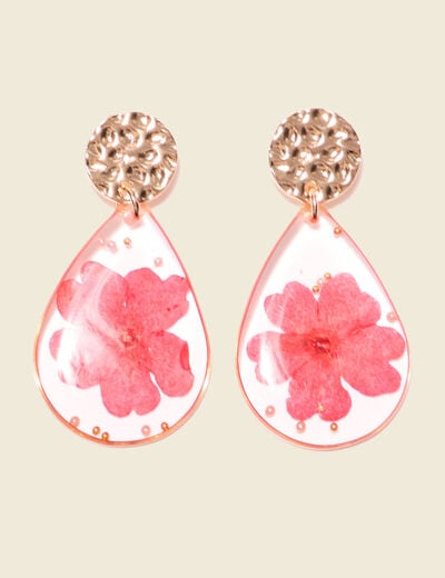 Boucles d'oreilles pendantes rouge femme