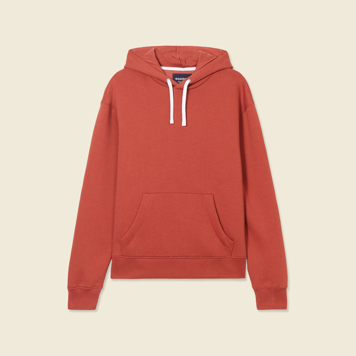 Sweat à capuche marron cognac homme