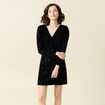 Robe cintrée sequins noir femme