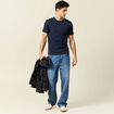 T-shirt Instinct col rond bleu marine homme