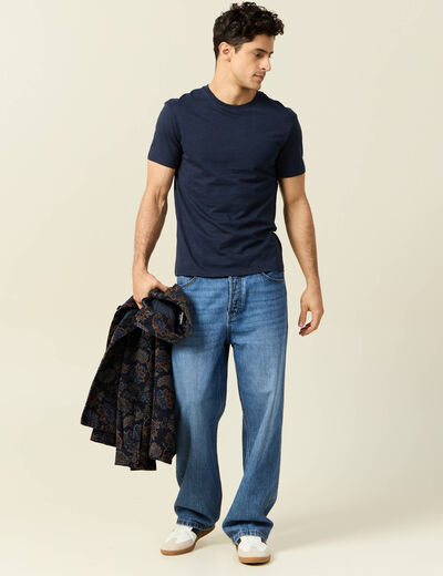 T-shirt Instinct col rond bleu marine homme