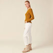T-shirt manches longues brillant marron cognac femme