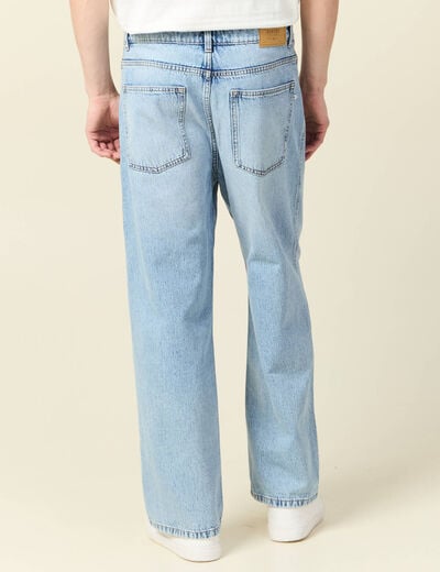 Jeans large 5 poches denim snow bleach homme