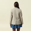 Blazer manches longues col tailleur beige femme