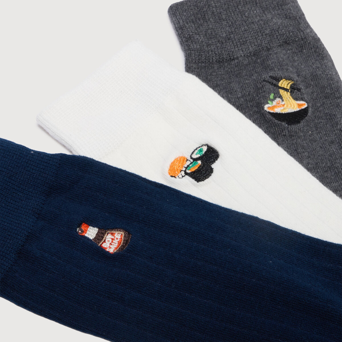 Lot de 3 paires de chaussettes hautes ecru homme