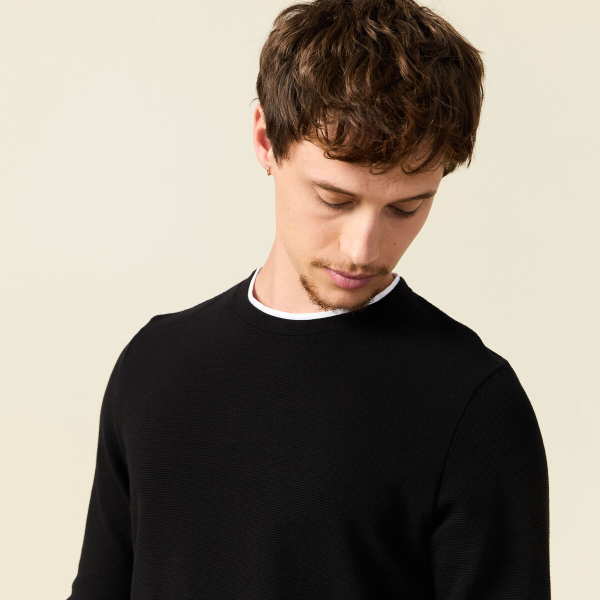 T-shirt manches longues noir homme