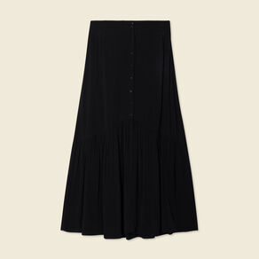 Jupe longue évasée noir femme