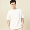 T-shirt ample col rond coton ecru homme