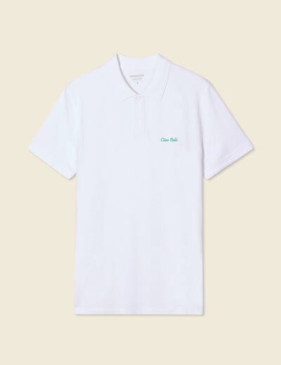 Polo manches courtes blanc homme