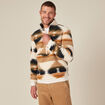Sweat col camionneur zippé ecru homme