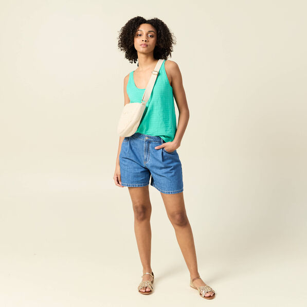 Débardeur sans manches vert turquoise femme