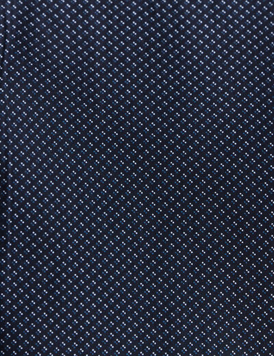 Chemise cintr&eacute;e en coton manches longues bleu marine homme