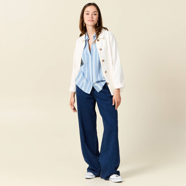 Chemise sans manches bleu femme