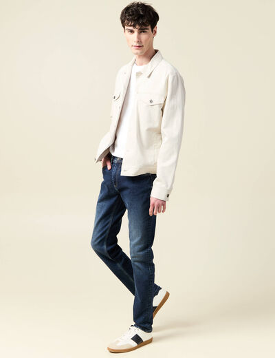 Jeans homme slim effet used denim brut homme