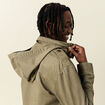Blouson style biker zipp&eacute; vert kaki homme