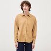 Chemise manches longues fluide camel femme