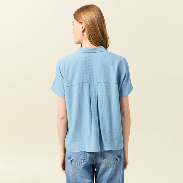 chemise manches courtes bleu clair femme Chemise manches courtes bleu clair femme