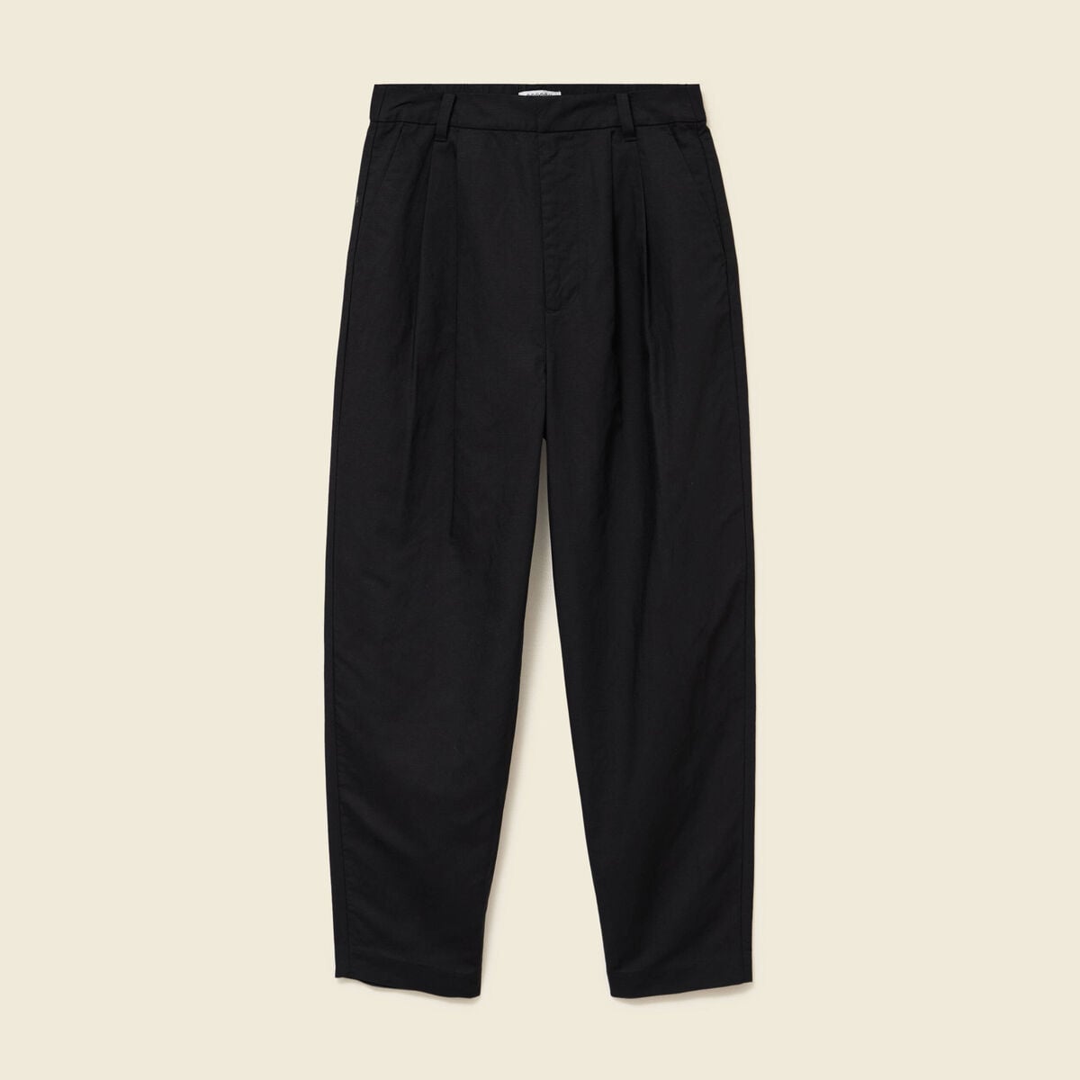 Pantalon barrel coupe loose taille haute noir femme