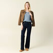 Pull manches courtes bleu gris femme