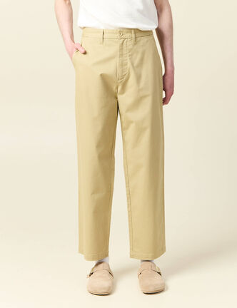 Chino coupe straight beige homme