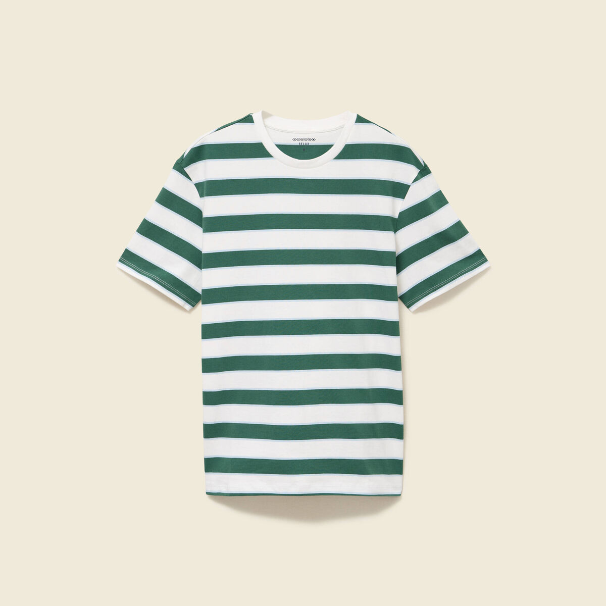 T-shirt ample en coton col rond ecru homme