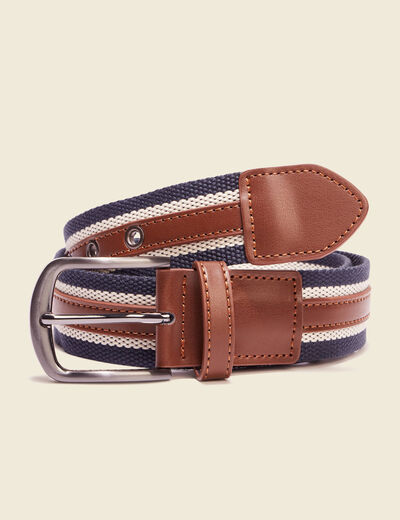 Ceinture en cuir bleu marine homme