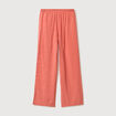 Pantalon large taille standard fluide rouge fonc&eacute; femme