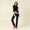 Jeans regular 5 poches denim brut rinse femme