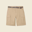 Bermuda droit cargo ceinture gris homme