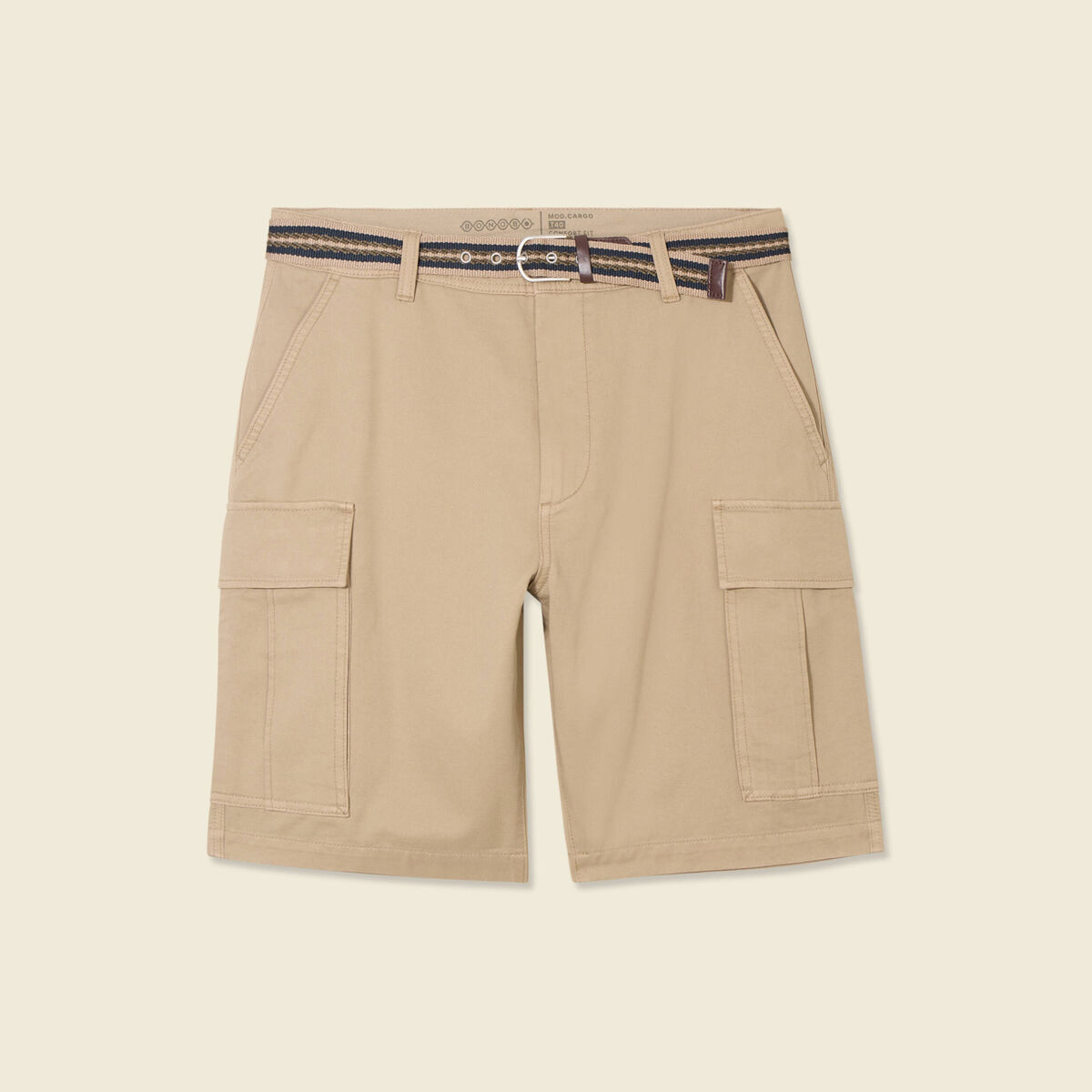 Bermuda droit cargo ceinture gris homme