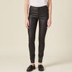 Tregging skinny denim noir enduit femme