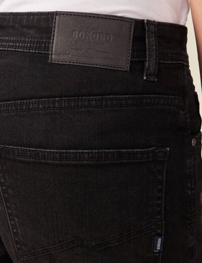Jeans tapered 5 poches denim noir homme
