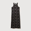 Robe longue droite sans manches noir femme