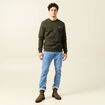Sweat manches longues vert kaki homme