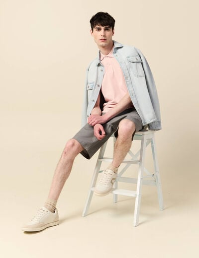 Polo éco-responsable rose clair homme