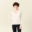 Pull manches longues creme femme