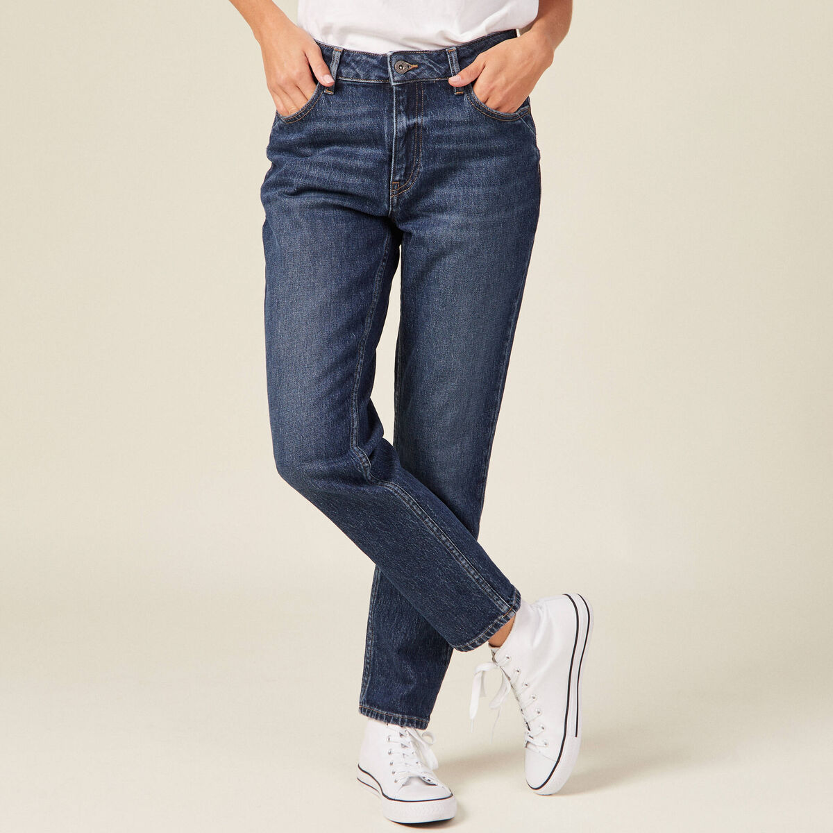 Jeans slim 7/8ème denim brut femme