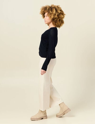 Pull à manches longues bleu marine femme