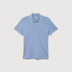 Polo cintr&eacute; en coton manches courtes bleu gris homme