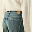 Jeans large taille haute bleu gris femme