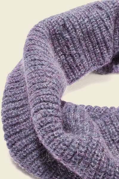 Snood tricoté gris foncé femme