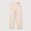 Jeans straight 7/8&egrave;me taille haute ecru femme
